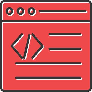 icono lleno de programación web vector