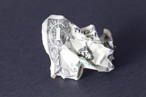 one crumpled American dollar photo