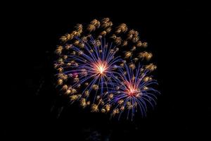 fireworks celebration in the dark background photo