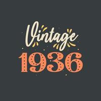 vintage 1936. 1936 vintage retro cumpleaños vector