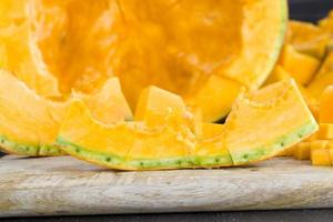 sliced and diced orange pumpkin photo