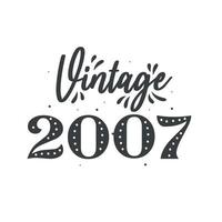 nacido en 2007 vintage retro cumpleaños, vintage 2007 vector