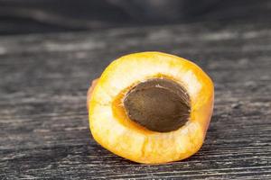 broken ripe apricot photo