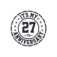 27th Wedding Anniversary celebration It's my 27th Anniversary vector