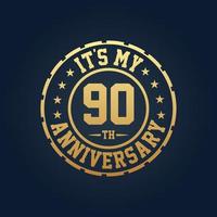 es mi 90 aniversario, celebración del 90 aniversario de bodas vector