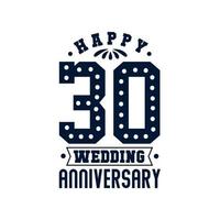 celebración del 30 aniversario, feliz 31 aniversario de bodas vector