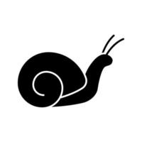 Snail glyph icon. Slow motion. Slug. Silhouette symbol. Negative space. Vector isolated illustration
