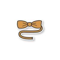 Bow tie patch. Color sticker. Vector isolated illustration