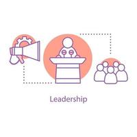 Leadership concept icon. Politician, speaker idea thin line illustration. Political speech. Vector isolated outline drawing