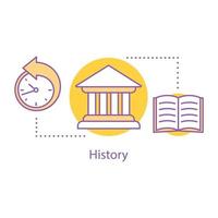 History concept icon. Learning of past. Education idea thin line illustration. School or university subject. Vector isolated outline drawing