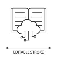 icono lineal de grandes datos. ilustración de línea delgada. computación en la nube. aprendizaje automático. procesamiento de datos. símbolo de contorno dibujo de contorno aislado vectorial. trazo editable vector