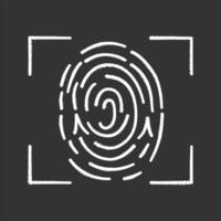 Fingerprint scanning chalk icon. Touch id. Biometric identification. Fingerprint recognition. Isolated vector chalkboard illustrations