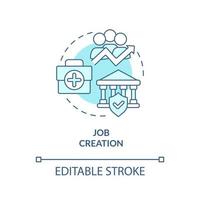 Job creation turquoise concept icon. Development plan. Heritage conservation policy abstract idea thin line illustration. Isolated outline drawing. Editable stroke. vector