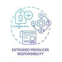 Extended producer responsibility blue gradient concept icon. Eco friendly approach. Area of industrial ecology abstract idea thin line illustration. Isolated outline drawing. vector