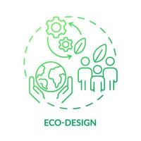 icono de concepto de degradado verde de diseño ecológico. organización sostenible. área de ecología industrial idea abstracta ilustración de línea delgada. dibujo de contorno aislado. vector