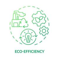 Eco-efficiency green gradient concept icon. Sustainability promotion. Area of industrial ecology abstract idea thin line illustration. Isolated outline drawing. vector