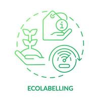 Ecolabelling green gradient concept icon. Sustainability standard. Tool of industrial ecology abstract idea thin line illustration. Isolated outline drawing. vector