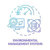 icono de concepto de gradiente azul del sistema de gestión ambiental. reducir la contaminación. herramienta de ecología industrial idea abstracta ilustración de línea delgada. dibujo de contorno aislado. vector