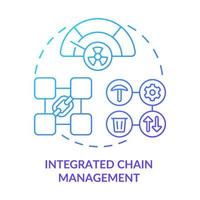 Integrated chain management blue gradient concept icon. Life circle process. Tool of industrial ecology abstract idea thin line illustration. Isolated outline drawing. vector