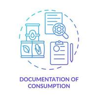 documentación del icono de concepto de gradiente azul de consumo. control de los recursos. opción de producción más limpia idea abstracta ilustración de línea delgada. dibujo de contorno aislado. vector