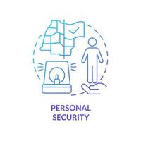 Personal security blue gradient concept icon. Law regulation system. Element of national safety abstract idea thin line illustration. Isolated outline drawing. vector