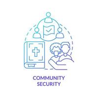 Community security blue gradient concept icon. Groups protection. Element of national safety abstract idea thin line illustration. Isolated outline drawing. vector