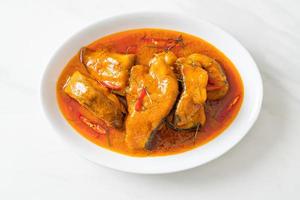 Redtail Catfish Fish in Dried Red Curry Sauce that called Choo Chee photo