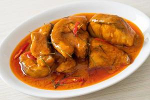 Redtail Catfish Fish in Dried Red Curry Sauce that called Choo Chee photo