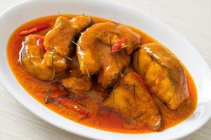 Redtail Catfish Fish in Dried Red Curry Sauce that called Choo Chee photo