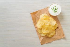 potato chips with sour cream photo