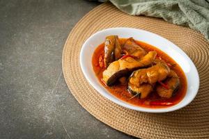 Redtail Catfish Fish in Dried Red Curry Sauce that called Choo Chee photo