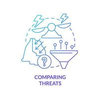 Comparing threats blue gradient concept icon. Analysing invasion risk. National security service abstract idea thin line illustration. Isolated outline drawing. vector