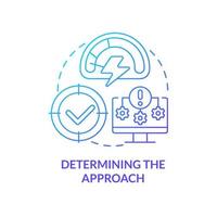 Determining approach blue gradient concept icon. National security guaranty. Dealing with threats abstract idea thin line illustration. Isolated outline drawing. vector