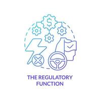 Regulatory function blue gradient concept icon. Financial system safety. National economic security abstract idea thin line illustration. Isolated outline drawing.