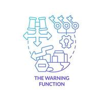 Warning function blue gradient concept icon. Financial system safety. National economic security abstract idea thin line illustration. Isolated outline drawing.