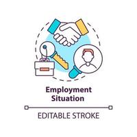 Employment situation concept icon. Labour force. Social planning example abstract idea thin line illustration. Isolated outline drawing. Editable stroke. vector