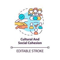 Cultural and social cohesion concept icon. Social planning example abstract idea thin line illustration. Isolated outline drawing. Editable stroke. vector