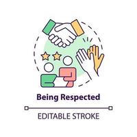 Being respected concept icon. Contribution and effort. Reason for participation abstract idea thin line illustration. Isolated outline drawing. Editable stroke. vector