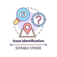 Issue identification concept icon. Determine key concerns. Social planning stage abstract idea thin line illustration. Isolated outline drawing. Editable stroke. vector