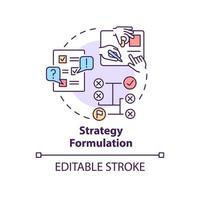 Strategy formulation concept icon. Plan implementation. Social planning stage abstract idea thin line illustration. Isolated outline drawing. Editable stroke. vector