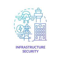 Infrastructure security blue gradient concept icon. Communication safety. Dimension of national safety abstract idea thin line illustration. Isolated outline drawing. vector