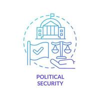 icono de concepto de gradiente azul de seguridad política. acuerdo diplomático. dimensión de la ilustración de línea delgada de idea abstracta de seguridad nacional. dibujo de contorno aislado. vector