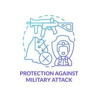 Protection against military attack blue gradient concept icon. Homeland protection. State security guaranty abstract idea thin line illustration. Isolated outline drawing. vector