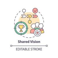 Shared vision concept icon. Common goals and opinion. ILAP principle abstract idea thin line illustration. Isolated outline drawing. Editable stroke. vector