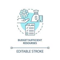 Budget sufficient resources turquoise concept icon. Heritage conservation principle abstract idea thin line illustration. Isolated outline drawing. Editable stroke. vector