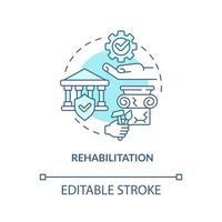 Rehabilitation turquoise concept icon. Cultural heritage preservation type abstract idea thin line illustration. Isolated outline drawing. Editable stroke. vector