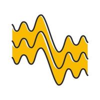 icono de color de líneas onduladas que fluyen. ondas sonoras fluidas paralelas. Ondas de sonido y audio. formas de onda orgánicas abstractas. amplitud de vibración. movimiento, efecto dinámico. ilustración vectorial aislada vector