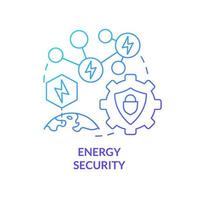 Energy security blue gradient concept icon. Power systems safety. National protection program abstract idea thin line illustration. Isolated outline drawing. vector