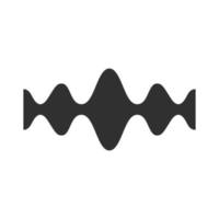 Fluid wave glyph icon. Silhouette symbol. Flowing wavy lines. Music rhythm, soundwave. Equalizer, sound volume abstract curve. Audio, stereo frequency. Negative space. Vector isolated illustration