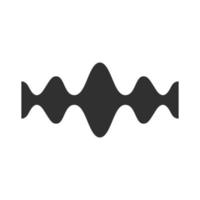 Fluid wave glyph icon. Silhouette symbol. Flowing wavy lines. Music rhythm, soundwave. Equalizer, sound volume abstract curve. Audio, stereo frequency. Negative space. Vector isolated illustration